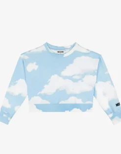 Moschino Girl^Allover Clouds cotton sweatshirt