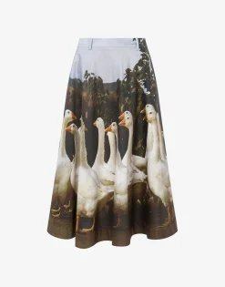 Moschino Skirts^Cotton Gabardine Skirt Goose