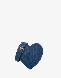 Moschino Shoulder Bags^Denim Heartbeat bag with logo