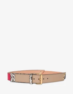 Moschino Belts^Goat patchwork belt