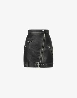 Moschino Co-ords|Skirts^Heavy nappa leather mini skirt