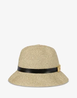 Moschino Hats & Gloves^Lettering Logo raffia hat