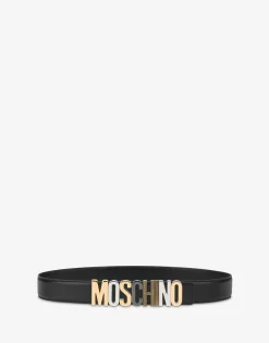 Moschino Belts^Mixed Lettering Logo calfskin belt