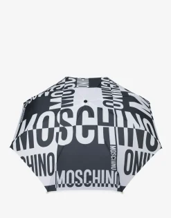 Moschino Umbrellas^Openclose & White Logo Umbrella