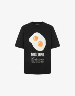 Moschino T-shirts & Sweatshirts^Organic Jersey T-shirt Eggs Print
