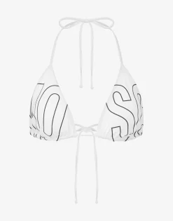Moschino Swimwear^Rubber Logo Triangle Bikini Top