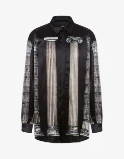 Moschino Shirts^Satin Shirt Italian Columns
