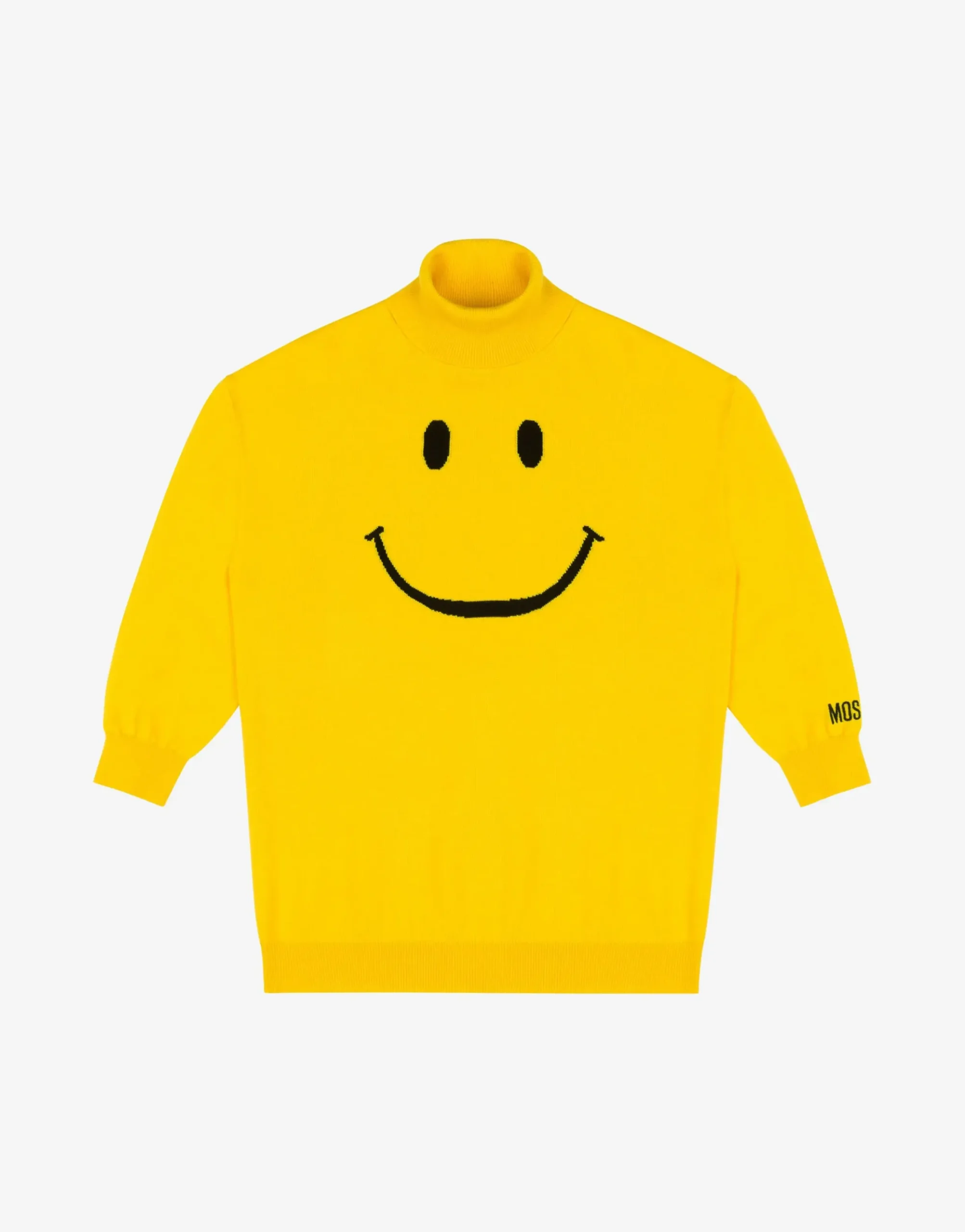 Moschino Girl^Smiley® Embroidery wool knit dress
