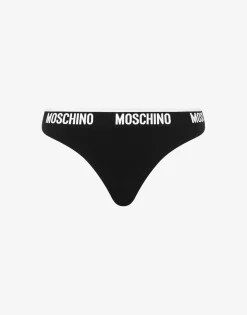 Moschino Underwear^Stretch Jersey Thong Elastic Logo Band