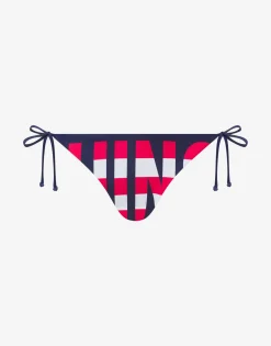 Moschino Swimwear^Striped Lettering Logo Swim Briefs with Laces